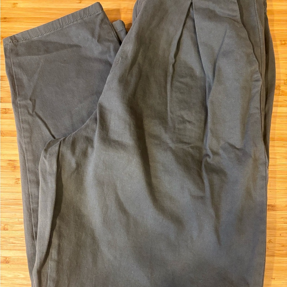 Dark Green Barrel Leg Pants